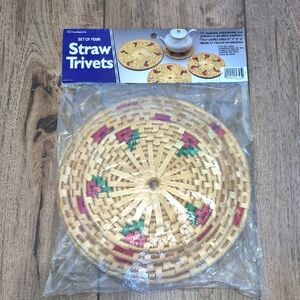NWT Chadwick Set of 4 Straw Trivets, Vintage, 1993